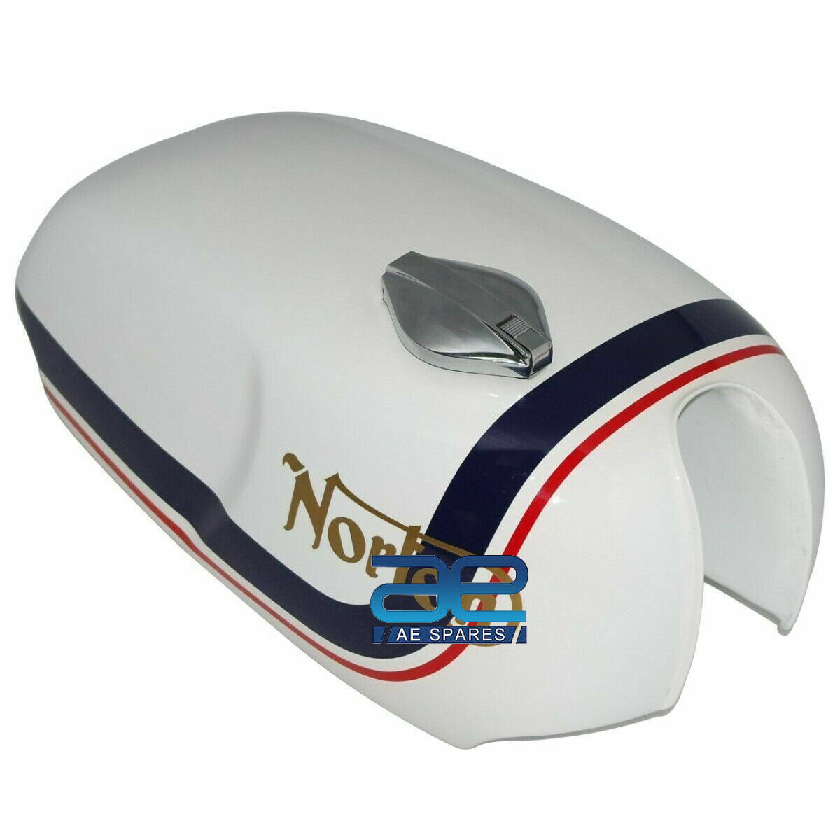 For NORTON COMMANDO ROADSTER 750 WHITE PETROL TANK With SIDE PANEL + CAP 