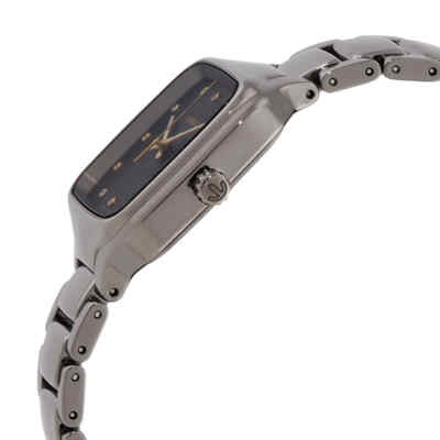 Pre-owned Rado True Square Quartz Diamond Grey Dial Ladies Watch R27079702