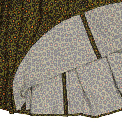 Pre-owned Kenzo Ladies Khaki Ditsy Floral Print Midi Skirt In Brown