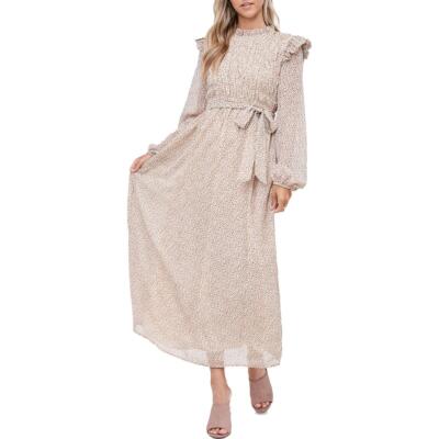 

Женское длинное дневное макси-платье En Saison с эффектом металлик BHFO 5138, Natural