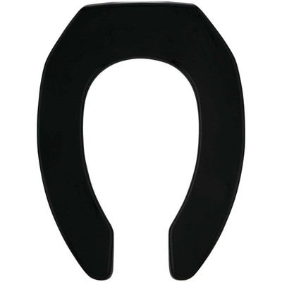 Mayfair Commercial STA-TITE Elongated Open Front Black Molded Plastic Toilet