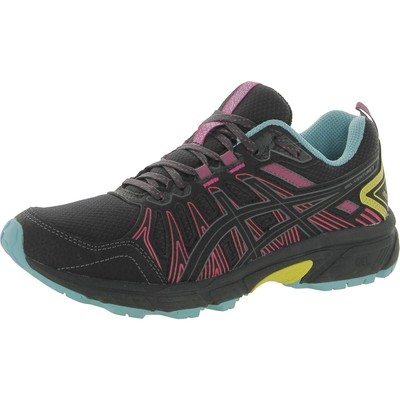 

Женские черные кроссовки для бега для тренажерного зала и фитнеса Asics 7 Medium (B,M) BHFO 1900, Graphite grey/black/pink/teal, 1012A983