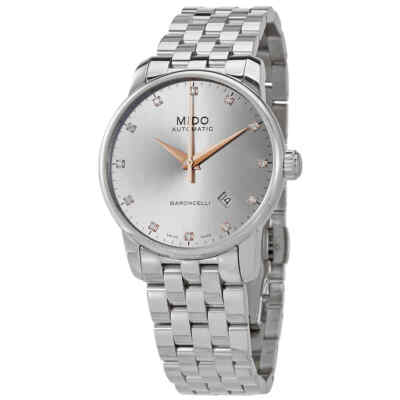 Мужские часы Mido Baroncelli с автоматическим бриллиантово-родиевым циферблатом M86004671