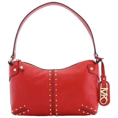 Pre-owned Michael Kors Astor Studded Large Leather Handbag 32s3gatu3l-808 In Br Terractta