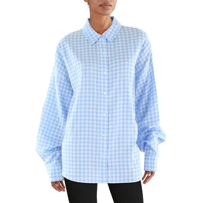 Женская голубая блузка в клетку Favorite Daughter на пуговицах M BHFO 9952
