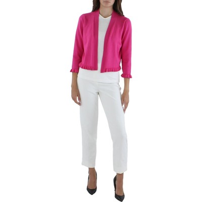 

ILE Женский розовый кардиган с воротником и оборками, куртка-свитер  BHFO 7243