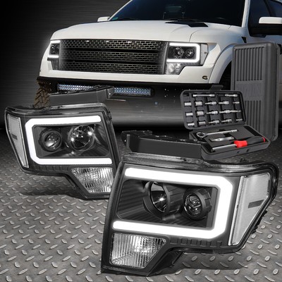 ДЛЯ 09-14 FORD F-150 LED DRL ЧЕРНЫЕ ПРОЗРАЧНЫЕ УГЛОВЫЕ ФАРЫ-ПРОЕКТОРЫ + НАБОР ИНСТРУМЕНТОВ