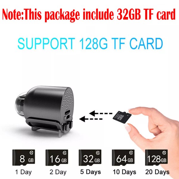 With 32GB SD Card HD 1080P Mini Spy Camera WiFi Hidden Camcorder Security Cam - Image 4