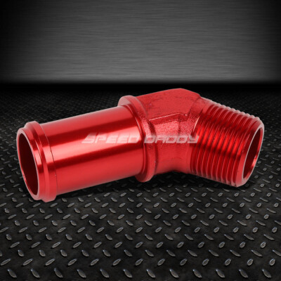 РАЗЪЕМ 3/4 NPT С РАЗЪЕМОМ ОТ 45 ГРАДУСОВ ДО 1 ПАТРУБКА ДЛЯ ШЛАНГА ПЕРЕХОДНИК С КРАСНОЙ АЛЮМИНИЕВОЙ ОТДЕЛКОЙ