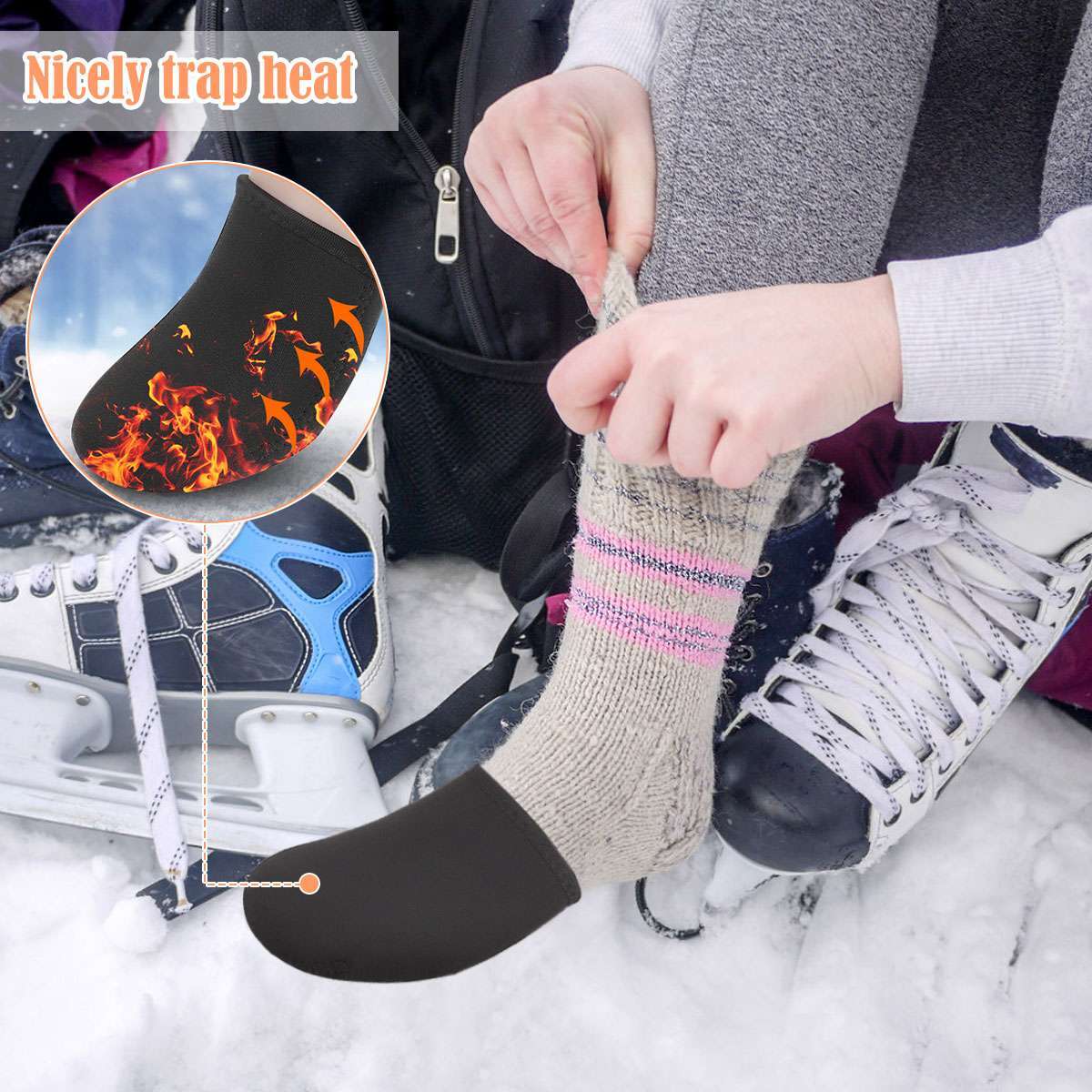 2 Pairs 3mm Neoprene Toe Warmers Black Feet Warmer Toe Covers Thermal Foot