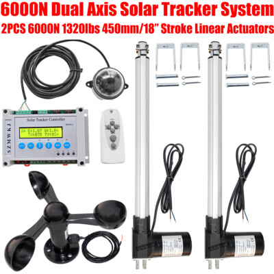 Dual Axis Solar Tracker 6000N 12V Linear Actuator Tracking Controller System Kit