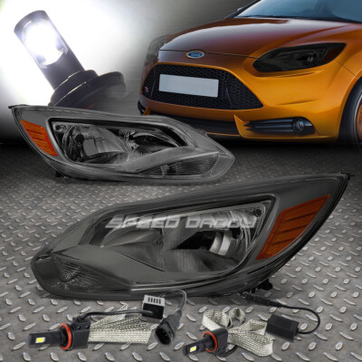 ПАРА ЗАКОПЧЕННЫХ БОКОВЫХ ФАР ЯНТАРНОГО ЦВЕТА С КОРПУСОМ + СВЕТОДИОДНАЯ ЛАМПА HID 6000K ДЛЯ FORD FOCUS 12-14