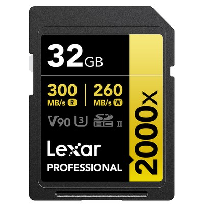 Lexar GOLD Series Professional 2000x 32GB UHS-II SDHC Memory Card