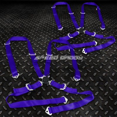 ПАРА УНИВЕРСАЛЬНЫХ 4-PT 2 РЕМНЕЙ БЕЗОПАСНОСТИ CAMLOCK DRIFT RACING SAFETY SEAT ЖГУТ СИНИЙ