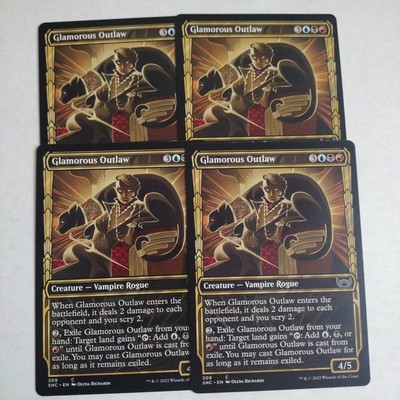 4x MTG Glamorous Outlaw (Showcase) - Streets of New Capenna (SNC) (Playset)