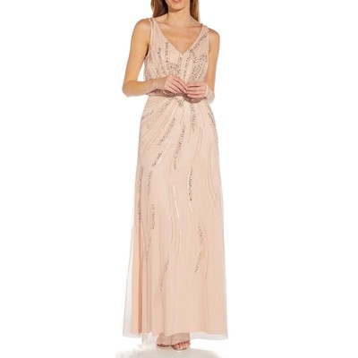 

Adrianna Papell Женское розовое вечернее платье с украшением Plus  BHFO 4879, Blush