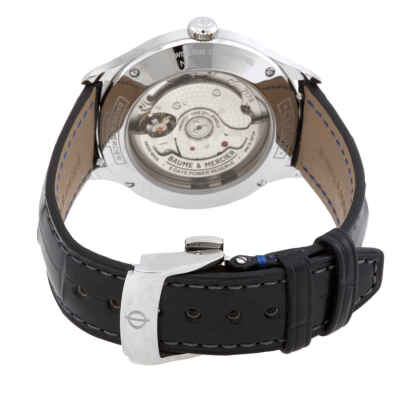Pre-owned Baume & Mercier Baume Et Mercier Clifton Baumatic Automatic Men's Black Leather Watch 10518
