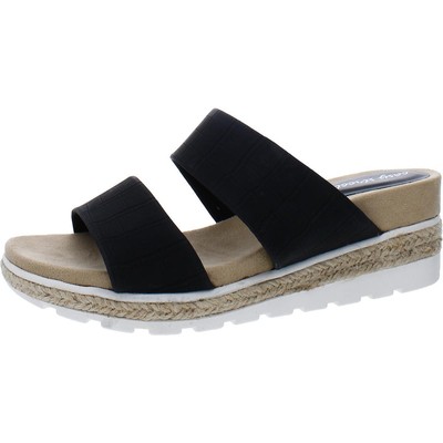 

Женские черные сандалии на танкетке Easy Street Maryann шириной 8,5 (C, D, W) BHFO 1245, Black/croco, Maryann