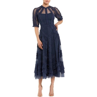 Mac Duggal Womens Ruched Midi Cocktail And Party Dress BHFO 9797
