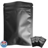 Chamigon 100 Pack Matte Black Mylar Flat Bags - 6.3x9.4 Inches Resealable Smell Proof Foil Zipper Food Pouches - Sealable Flat Packaging Sample Pouch Bag