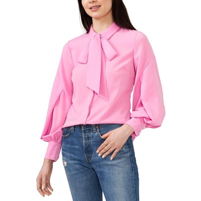 

Женская розовая рабочая рубашка с завязками и воротником Riley - Rae Camille, топ  BHFO 9025, Azalea pink
