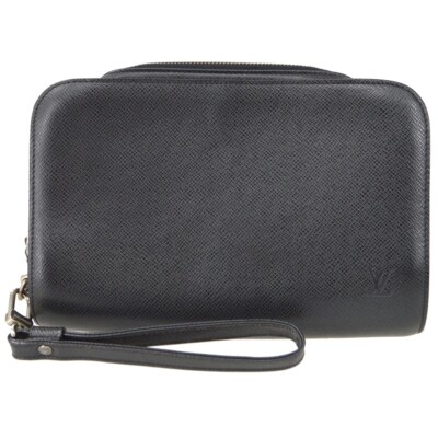 LOUIS VUITTON BLACK TAIGA BAIKAL CLUTCH HANDBAG M30182 VI0015 XX16997