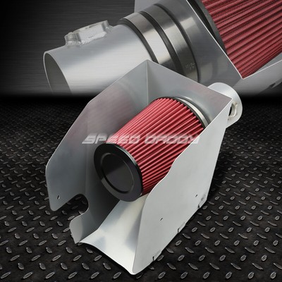 ДЛЯ 08-10 F250/F350-F550 6.4 V8 СЕРЕБРИСТЫЙ АЛЮМИНИЕВЫЙ ПАТРУБОК ДЛЯ ЗАБОРА ХОЛОДНОГО ВОЗДУХА + ТЕПЛОЗАЩИТНЫЙ ЭКРАН