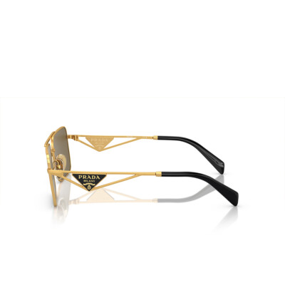 Pre-owned Prada Sunglasses Pra52s 15n01t 56mm Matte Gold / Dark Brown Lens