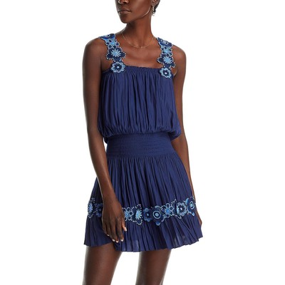 Ramy Brook Womens Lace Ruched Ruffles Mini Dress BHFO 7961