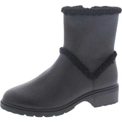 

Anne Klein Женские Кожаные Ботинки до середины икры Fiona с круглым носком на молнии BHFO 1872, Black leather, Fiona