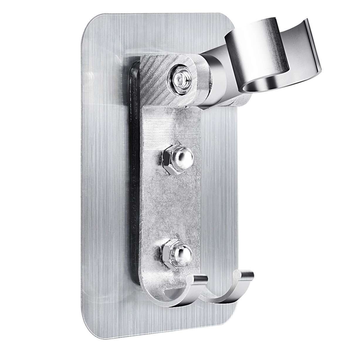 Adjustable Shower Head Holder Rack Handheld Wall Mount Bathroom Bracket w/ Hook