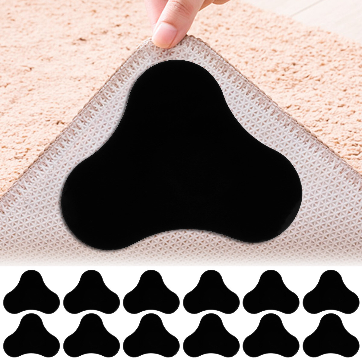 Rug Tape,Dual Sided Washable , Non Slip Adhesive Prevent Curl For Hardwood Floors Grip Carpet Corners
