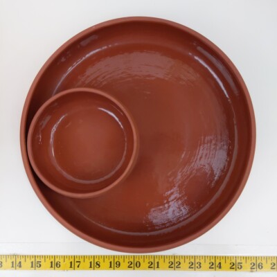 Bortner & Bortner Terra Cotta Serving Bowl Chips & Dip Party Southwestern USA
