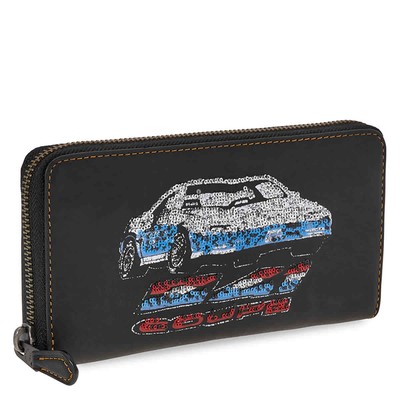 Pre-owned Coach Ladies Zip Around Wallet 1941 Black Co Car Acc Zip 58183 Bpblk