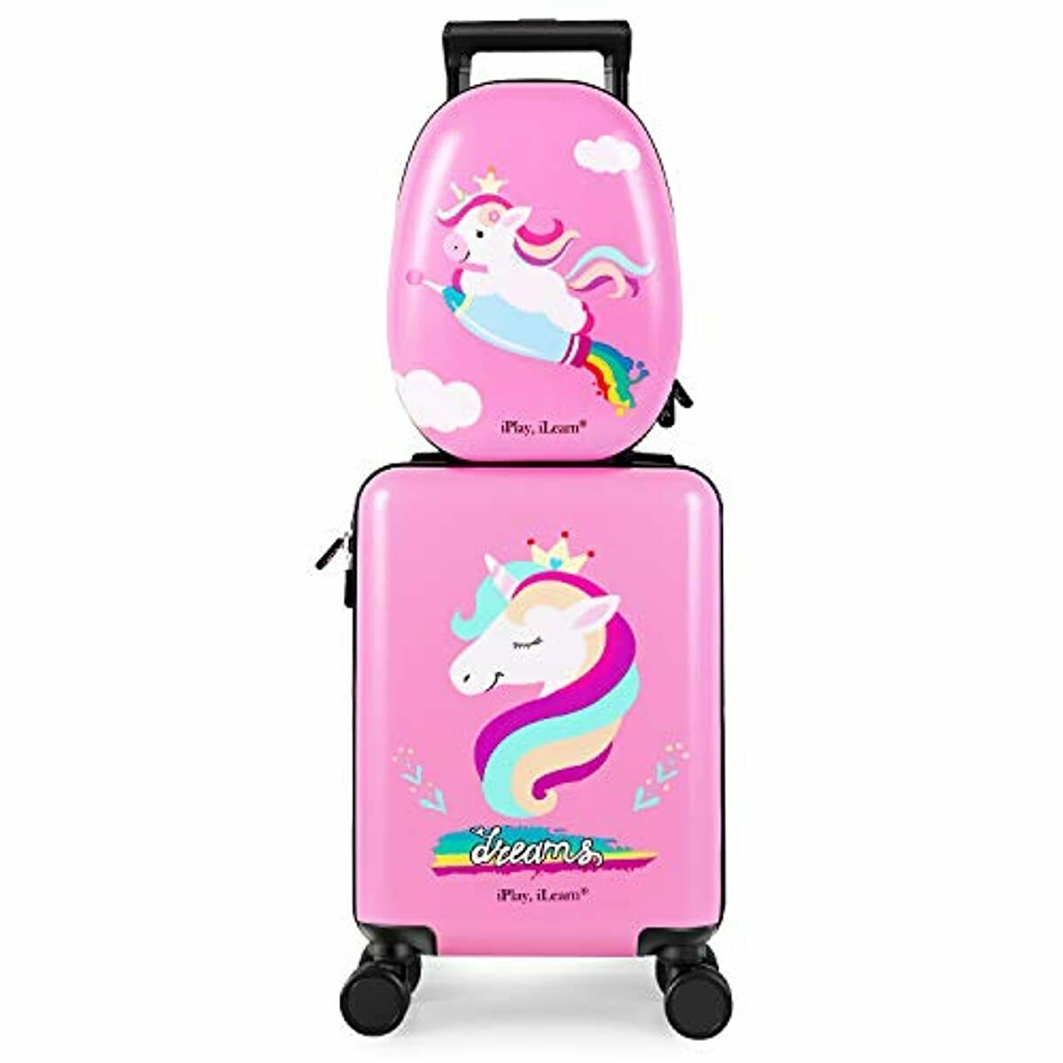 Unicorn Kids Luggage, Girls Carry on Suitcase W/ 4 Spinner W