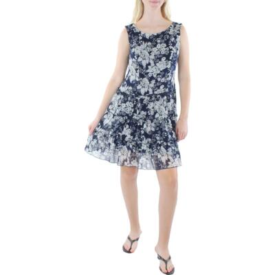 Connected Apparel Womens Sheer Floral Print Sleeveless Shift Dress BHFO 1339