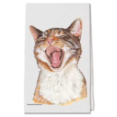 Cat's Meow Decorative Cotton Kitchen Dish Towel, Pet Gift