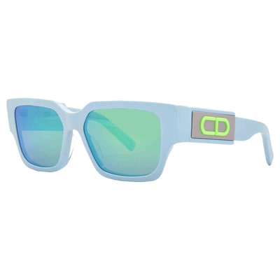 Pre-owned Dior Blue Mirror Square Men's Sunglasses Cd Su 80c7 Dm40079u 84q 55