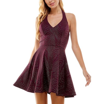 Женское фиолетовое сверкающее мини-платье на бретелях City Studios для юниорок 5/6 BHFO 7210