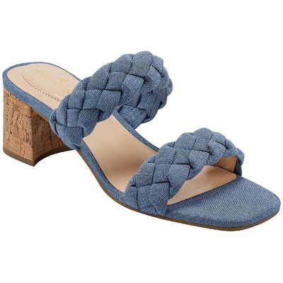 

Bandolino Womens Kewly 2 Повседневная обувь без шнуровки с открытым носком на блочном каблуке BHFO 3138, Medium blue, Kewly 2