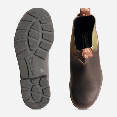BLUNDSTONE BOOTS LADIES BLUNDSTONE 519 CHELSEA BOOTS IN BROWN & OLIVE