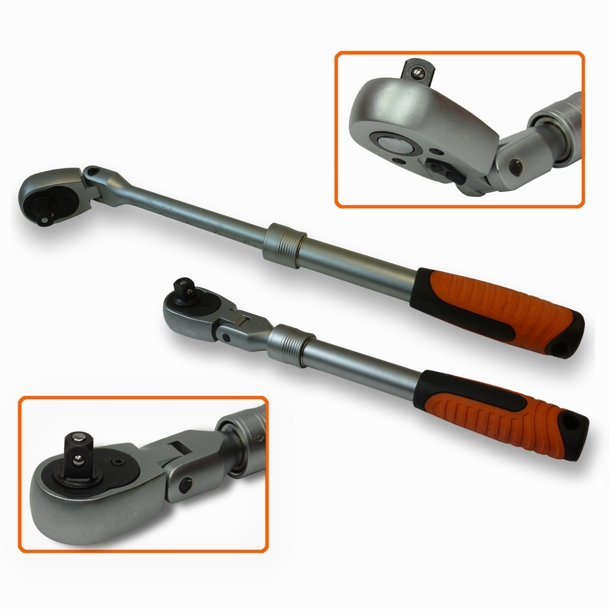 Blackline 1/2" Extendable Ratchet Handle 330mm to 470mm DIN 3122 STD