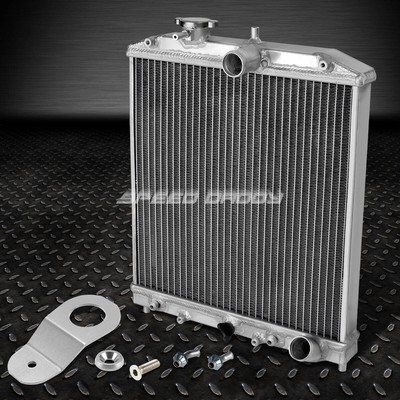 2-РЯДНЫЙ ПОЛНОСТЬЮ АЛЮМИНИЕВЫЙ ГОНОЧНЫЙ РАДИАТОР + СЕРЕБРИСТЫЙ КРОНШТЕЙН ДЛЯ CIVIC EK/EM D16/B16 AUTO