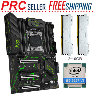 X99 MR9S Motherboard LGA 2011-3 Xeon E5 2697 V3 32GB DDR4 2133MHz RAM Combo Kit
