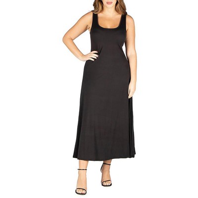 24seven Comfort Apparel Женское черное повседневное платье миди без рукавов M BHFO 6075