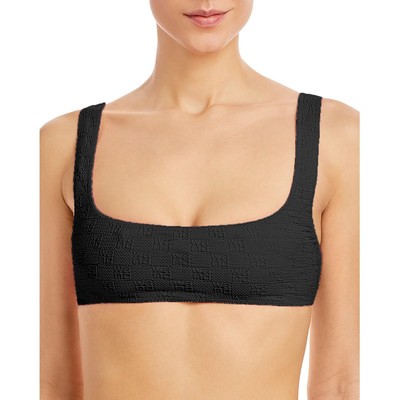 

T by Alexander Wang Женский черный текстурированный пляжный топ для плавания бикини  BHFO 1554