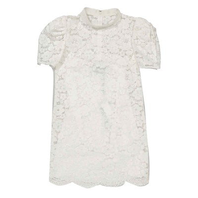 Pre-owned Marc Jacobs White Floral Lace Mini Dress, Brand Size 0