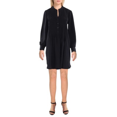 Vince Camuto Womens Black Pintuck Mini Daytime Shirtdress S BHFO 8471