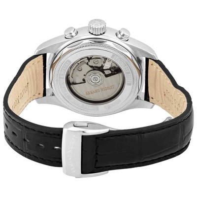 Pre-owned Armand Nicolet Mh2 Chronograph Automatic Black Dial Men's Watch A647a-nr-p840nr2
