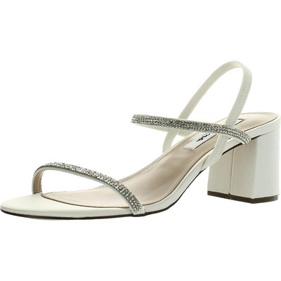 

Nina Womens Nissy Ivory Satin Sandals Туфли на блочном каблуке 8 Medium (B,M) BHFO 5860, Ivory luster satin